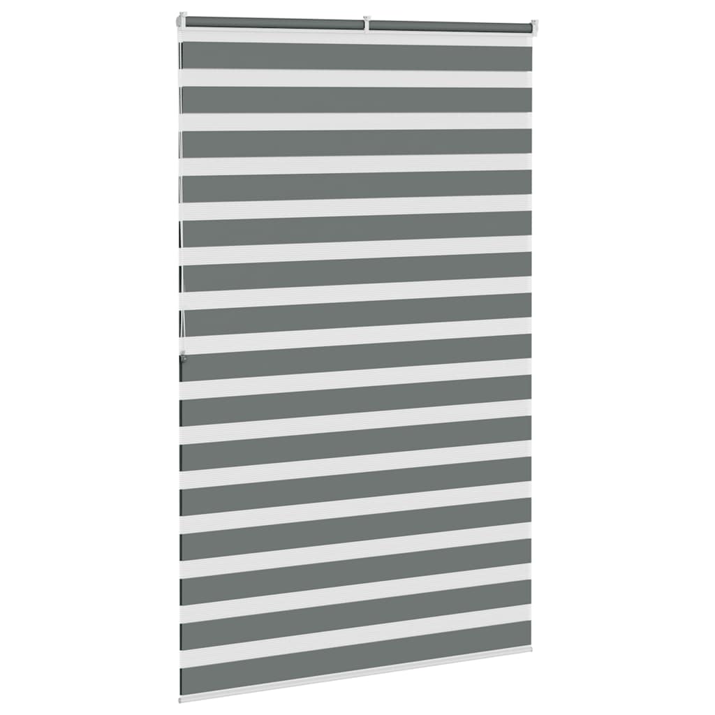 Zebra Blind Dark Grey 140x200 cm Fabric Width 135.9 cm Polyester