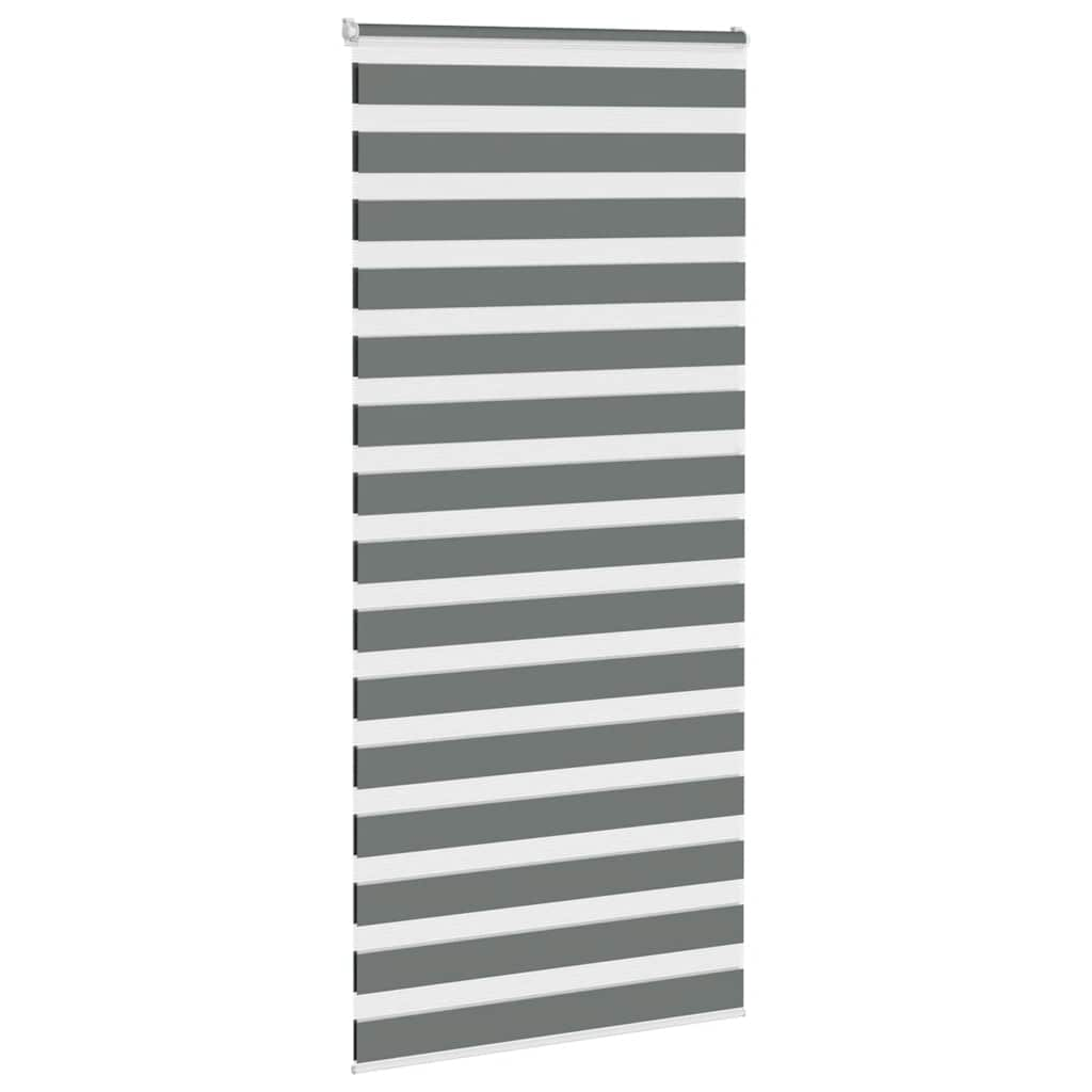 Zebra Blind Dark Grey 95x230 cm Fabric Width 90.9 cm Polyester