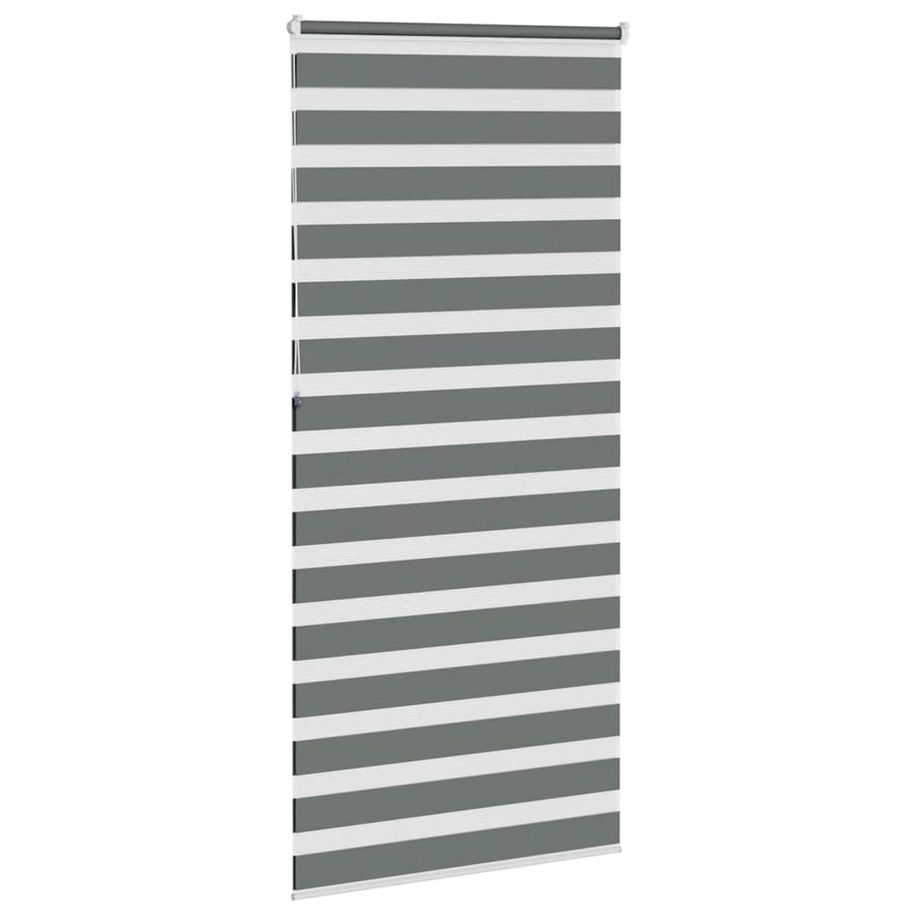 Zebra Blind Dark Grey 95x230 cm Fabric Width 90.9 cm Polyester