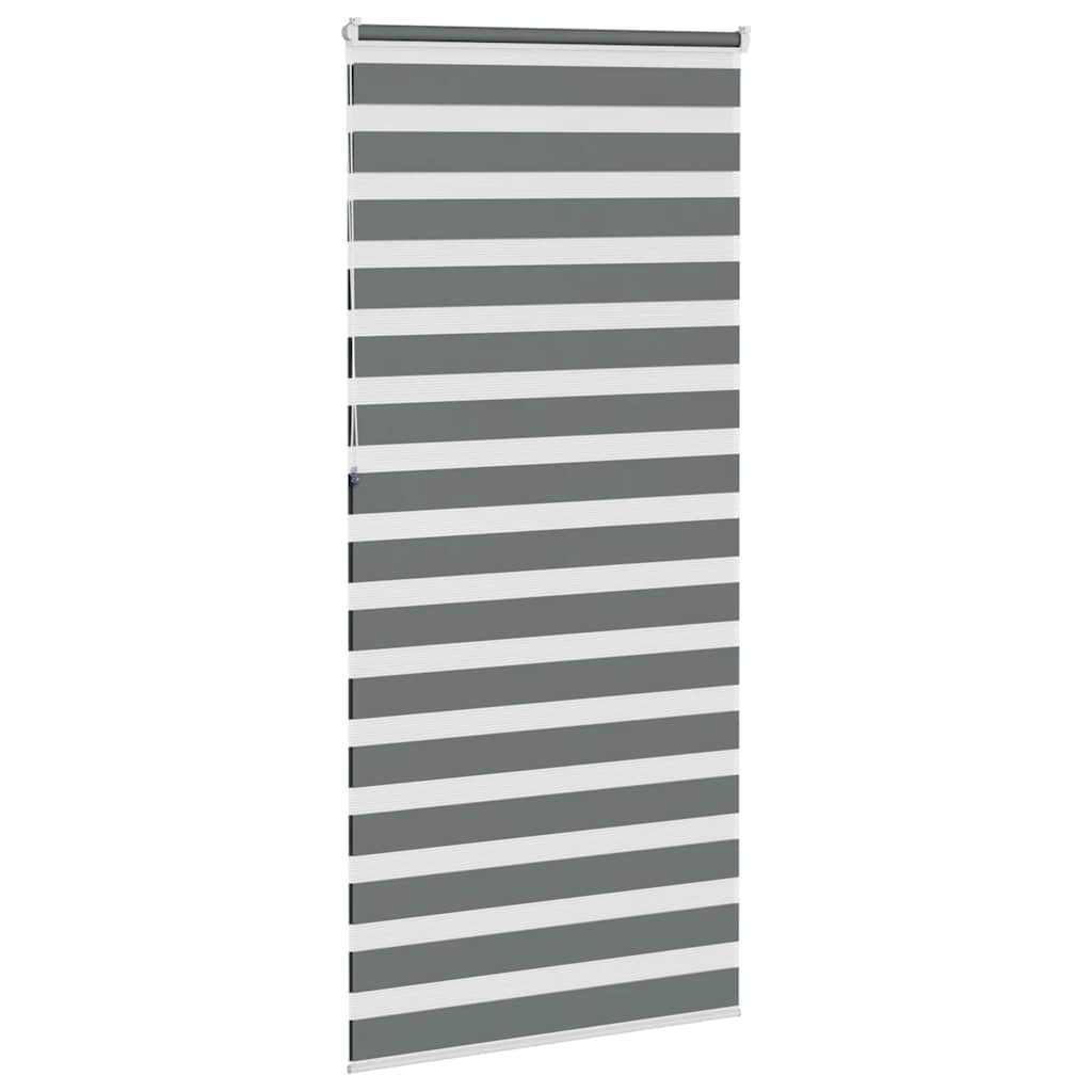 Zebra Blind Dark Grey 100x230 cm Fabric Width 95.9 cm Polyester