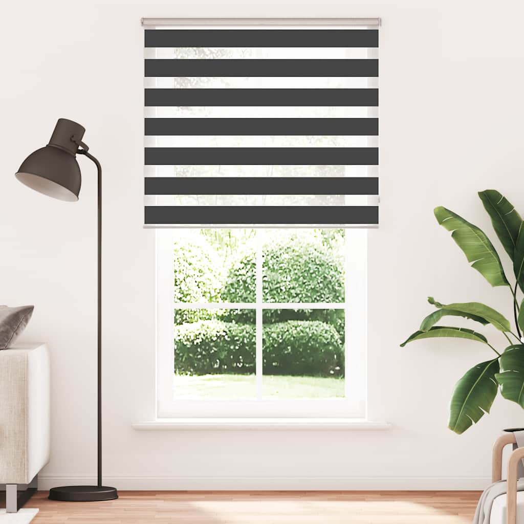 Zebra Blind Black 120x200 cm Fabric Width 115.9 cm Polyester