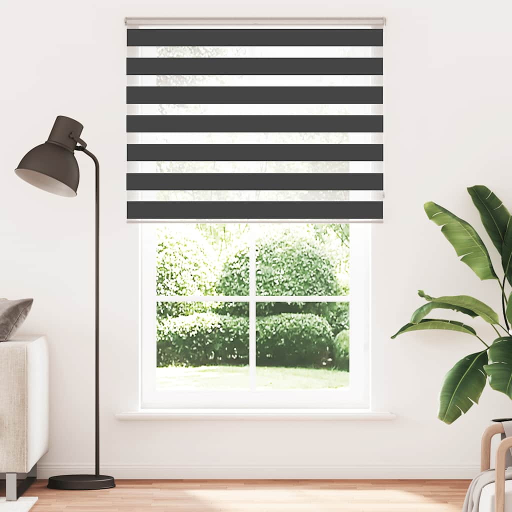 Zebra Blind Black 145x200 cm Fabric Width 140.9 cm Polyester