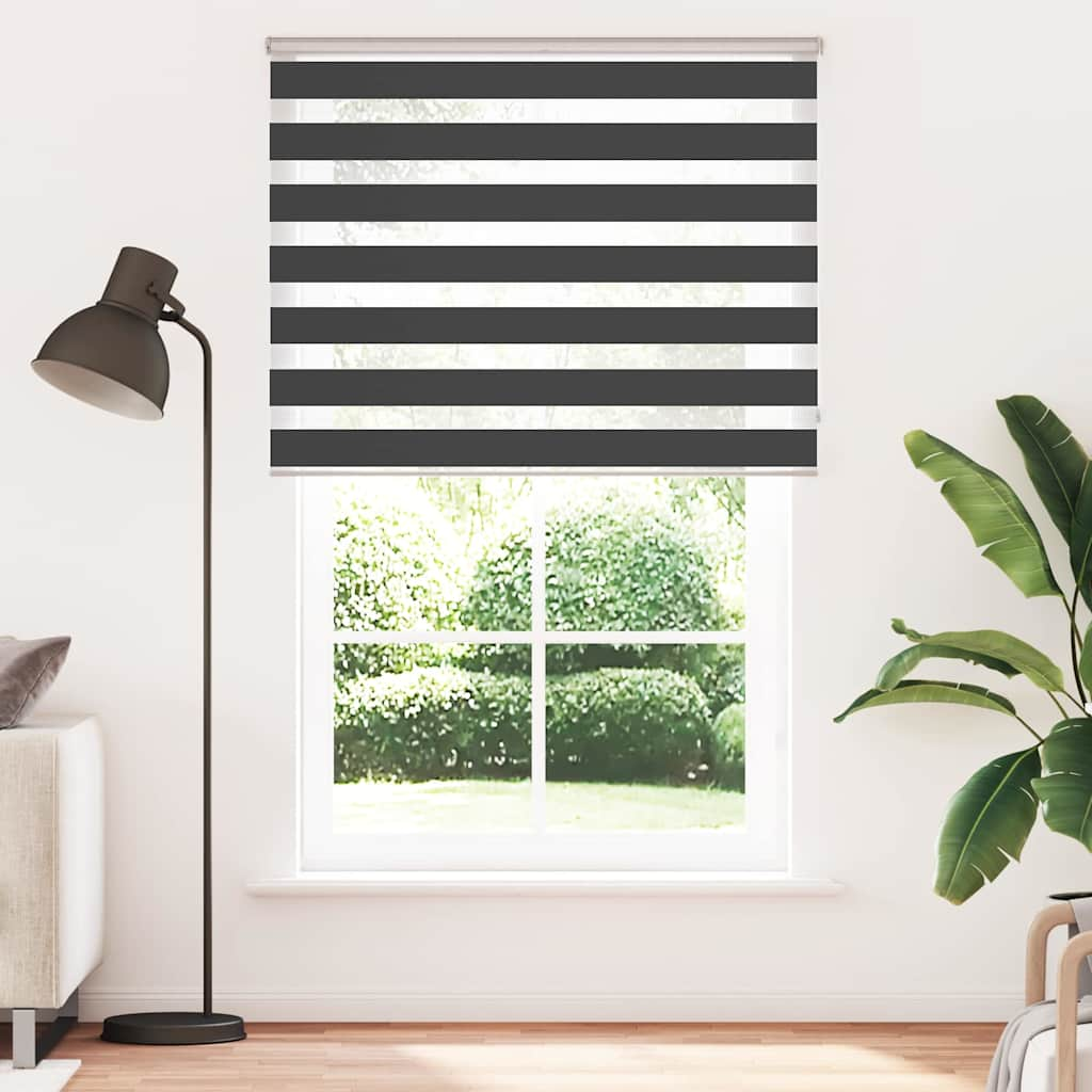 Zebra Blind Black 150x200 cm Fabric Width 145.9 cm Polyester