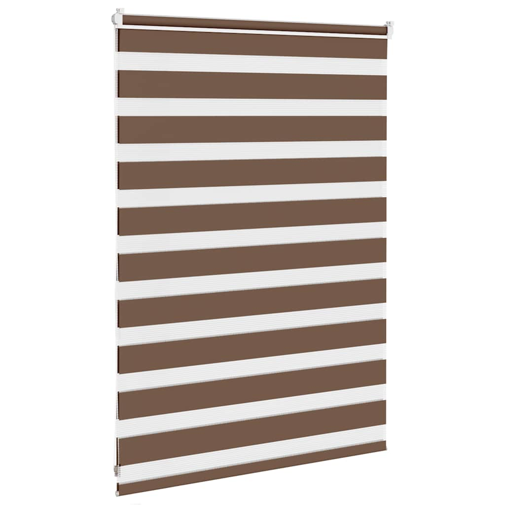 Zebra Blind Brown 100x100 cm Fabric Width 95.9 cm Polyester