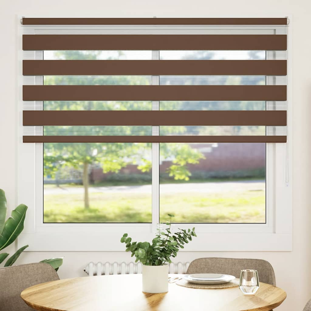 Zebra Blind Brown 160x100 cm Fabric Width 155.9 cm Polyester