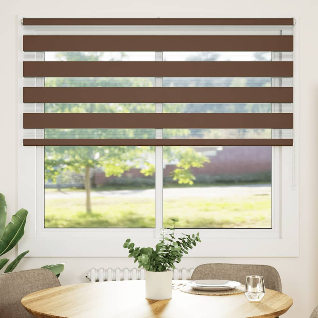 Zebra Blind Brown 165x150 cm Fabric Width 160.9 cm Polyester