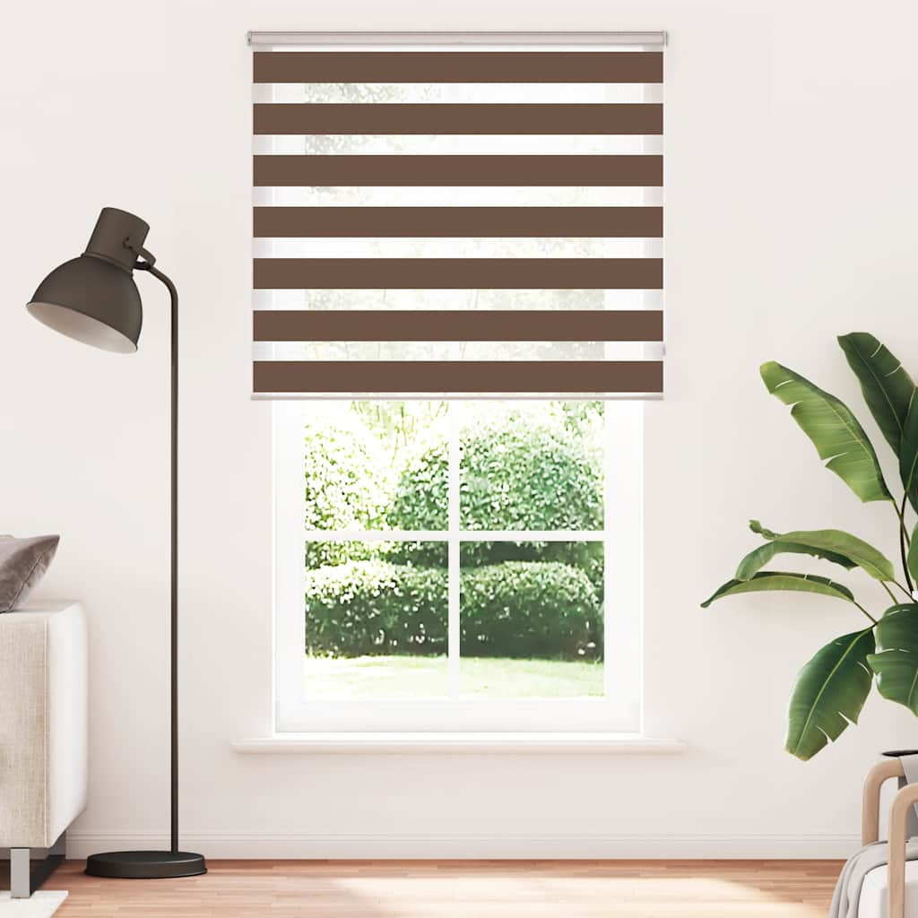 Zebra Blind Brown 120x200 cm Fabric Width 115.9 cm Polyester