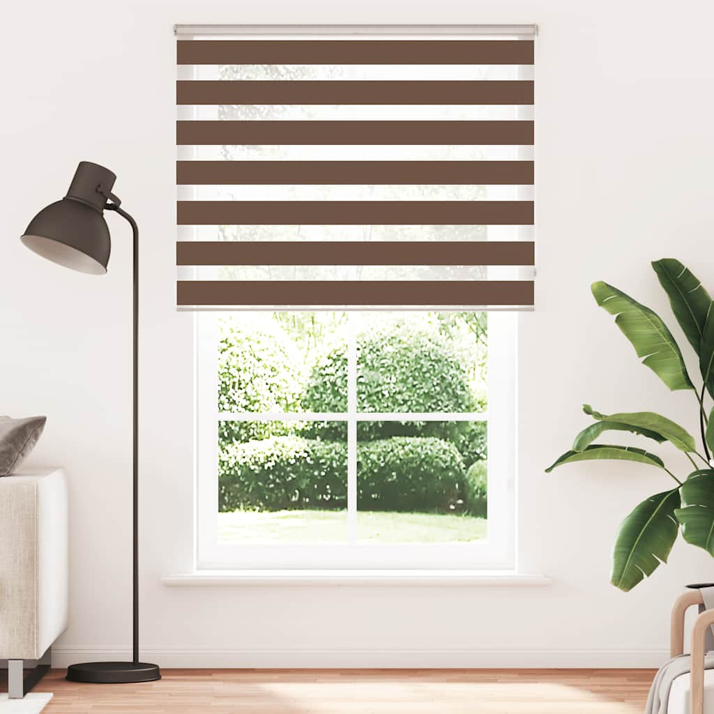 Zebra Blind Brown 145x200 cm Fabric Width 140.9 cm Polyester