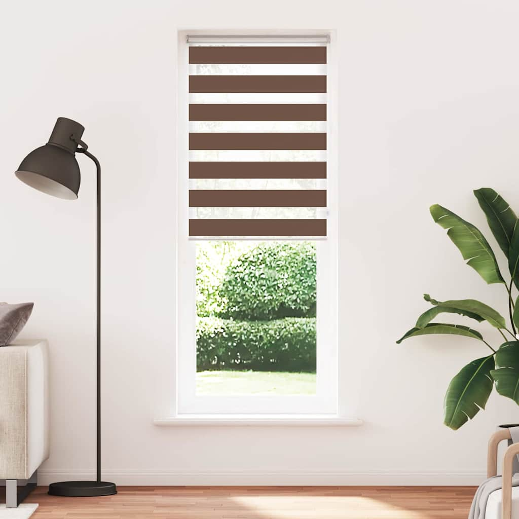 Zebra Blind Brown 70x230 cm Fabric Width 65.9 cm Polyester