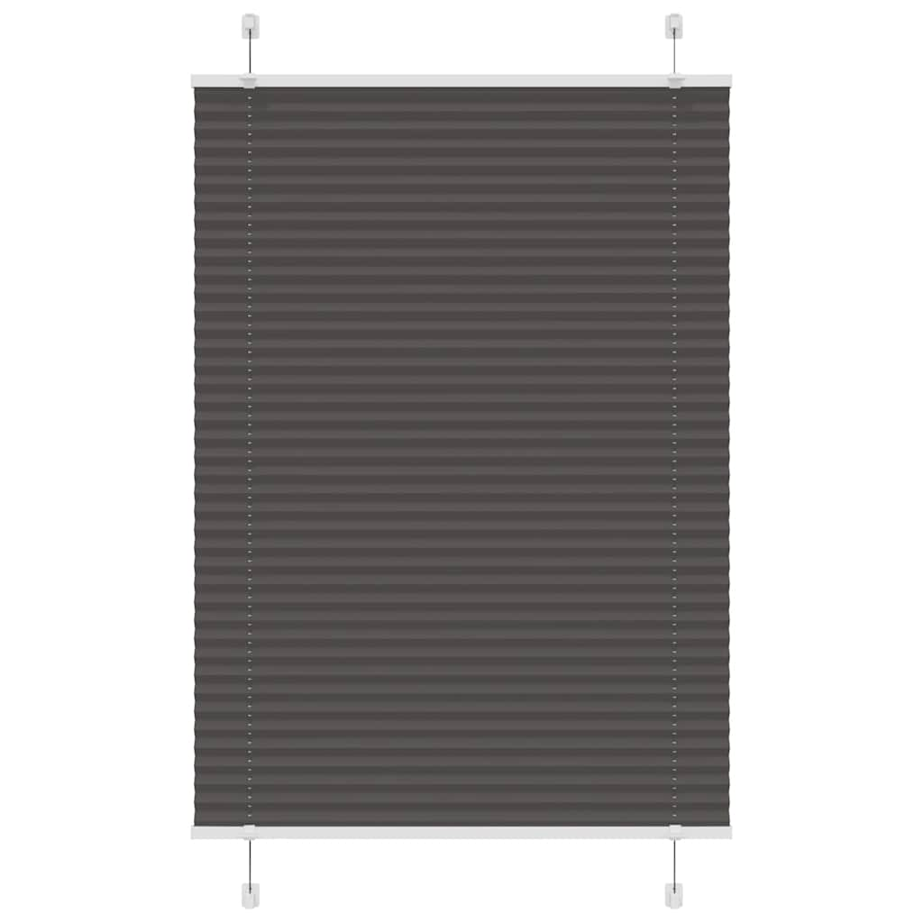 Pleated Blind Black 85x100 cm Fabric Width 84.4 cm Polyester