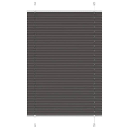 Pleated Blind Black 85x100 cm Fabric Width 84.4 cm Polyester