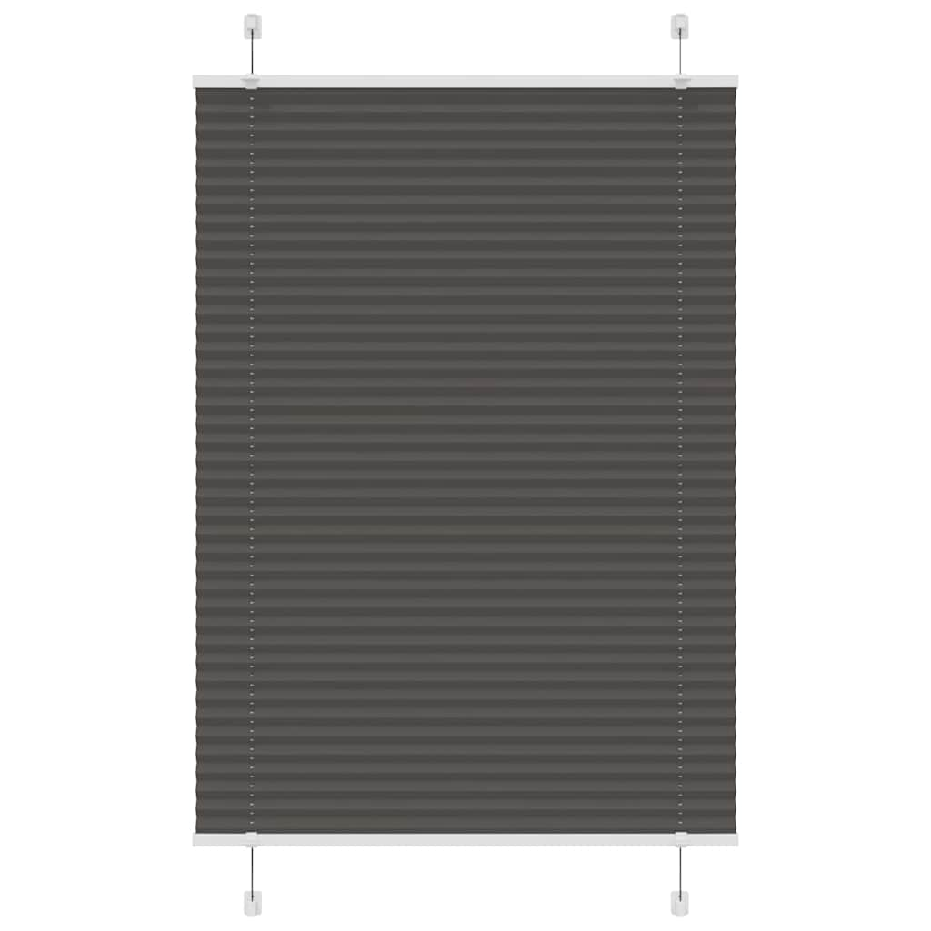 Pleated Blind Black 90x100 cm Fabric Width 89.4 cm Polyester