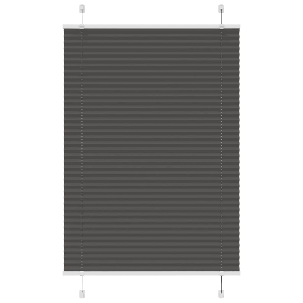 Pleated Blind Black 100x100 cm Fabric Width 99.4 cm Polyester