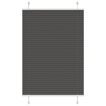 Pleated Blind Black 100x100 cm Fabric Width 99.4 cm Polyester