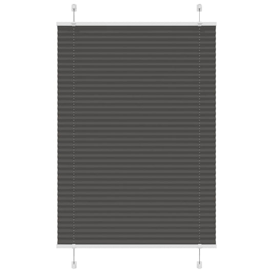 Pleated Blind Black 100x100 cm Fabric Width 99.4 cm Polyester