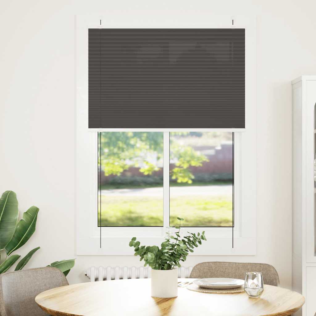 Pleated Blind Black 100x100 cm Fabric Width 99.4 cm Polyester