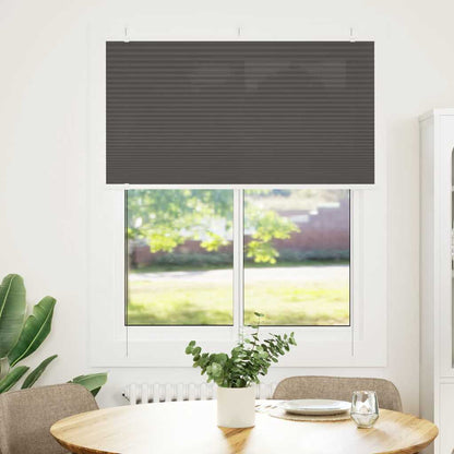 Pleated Blind Black 110x100 cm Fabric Width 109.4 cm Polyester