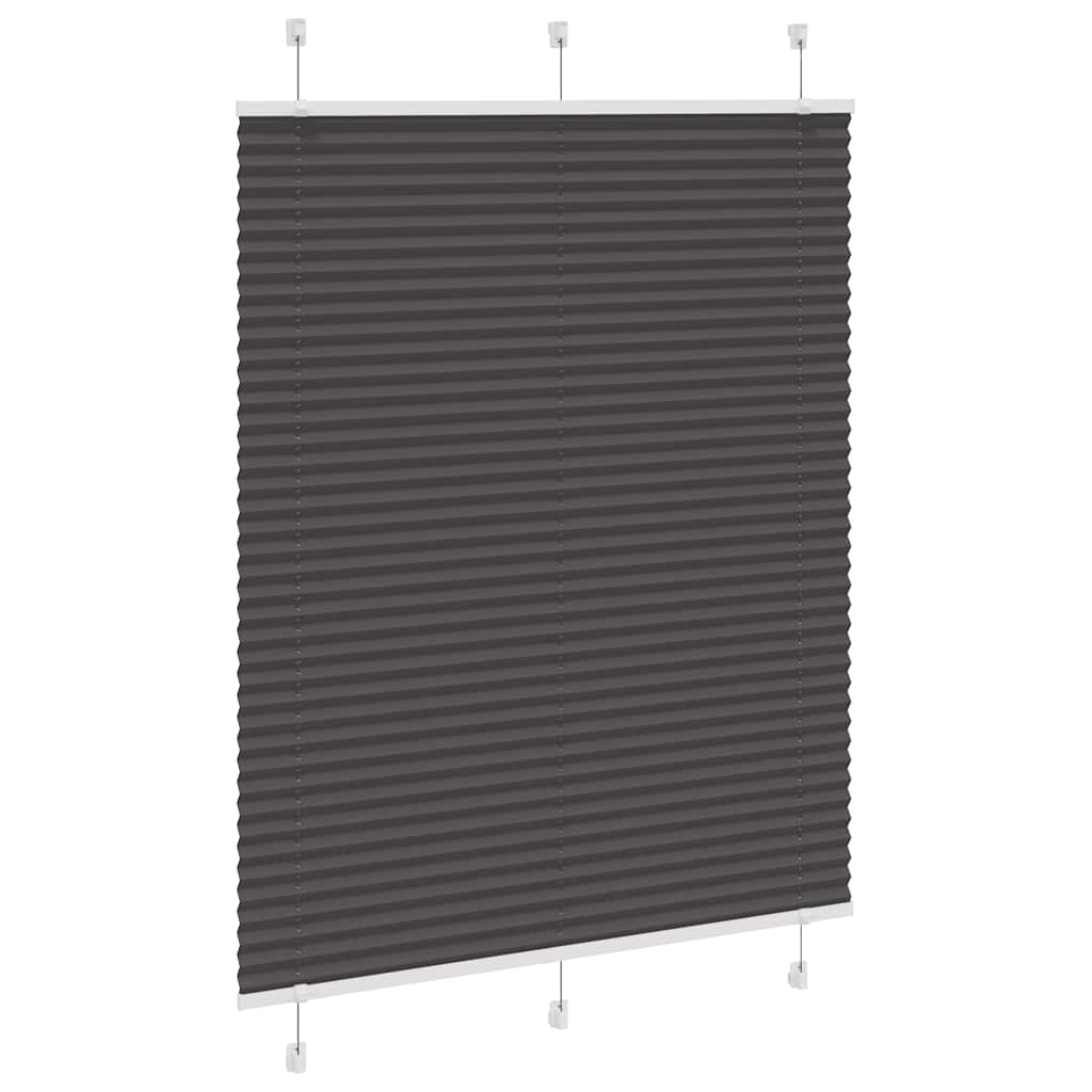 Pleated Blind Black 110x100 cm Fabric Width 109.4 cm Polyester