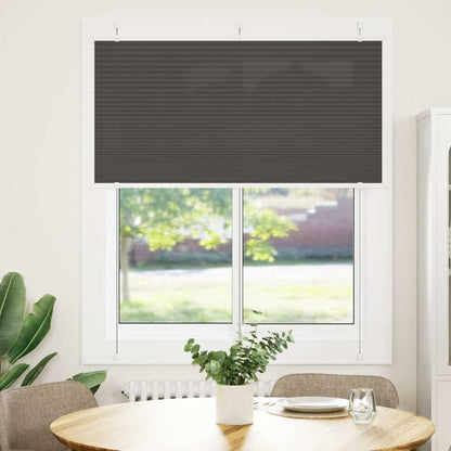 Pleated Blind Black 115x100 cm Fabric Width 114.4 cm Polyester