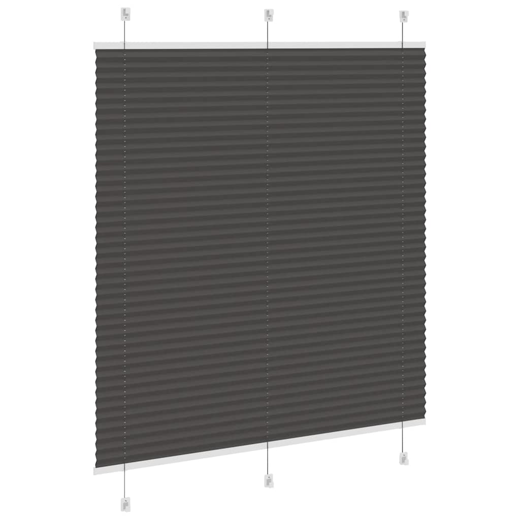 Pleated Blind Black 120x100 cm Fabric Width 119.4 cm Polyester