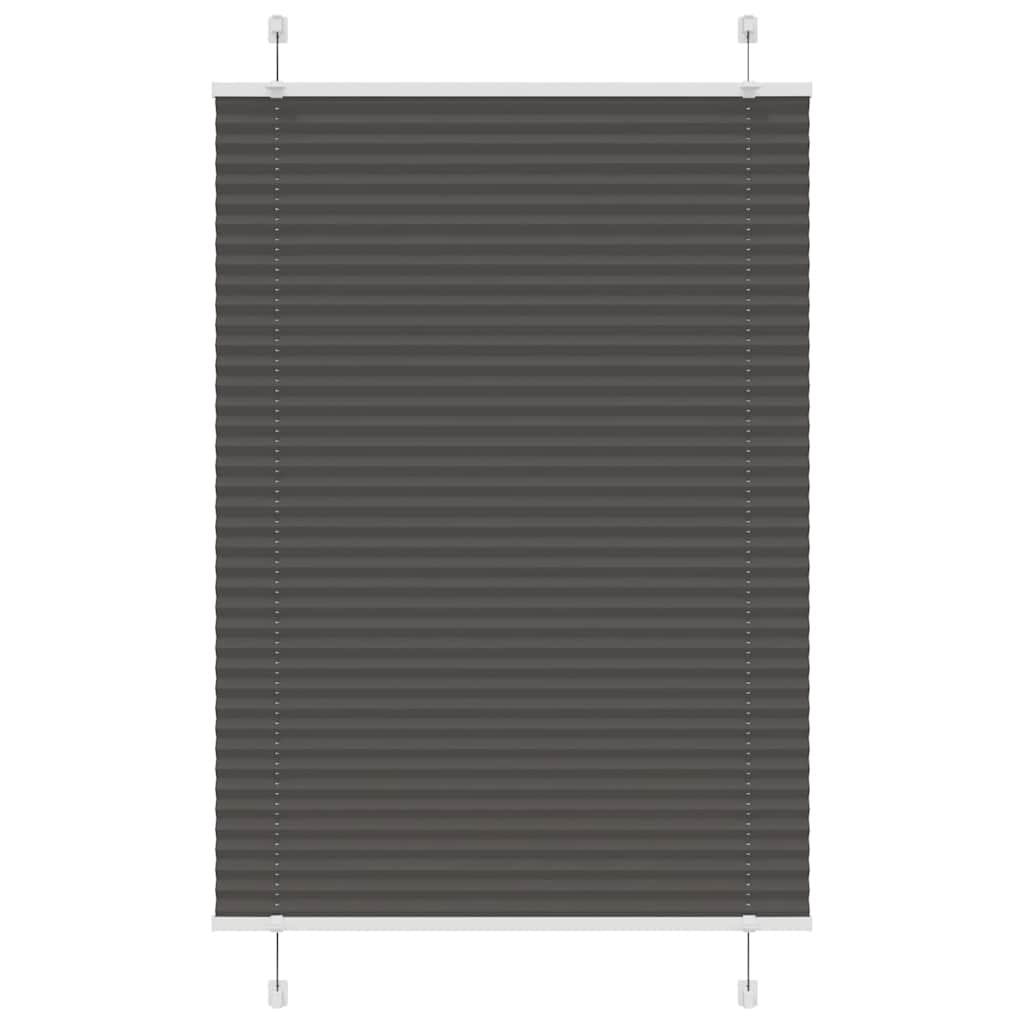 Pleated Blind Black 85x150 cm Fabric Width 84.4 cm Polyester