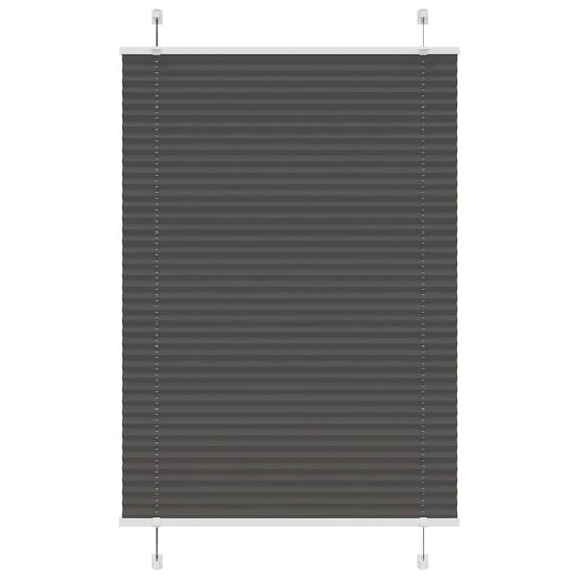 Pleated Blind Black 85x150 cm Fabric Width 84.4 cm Polyester