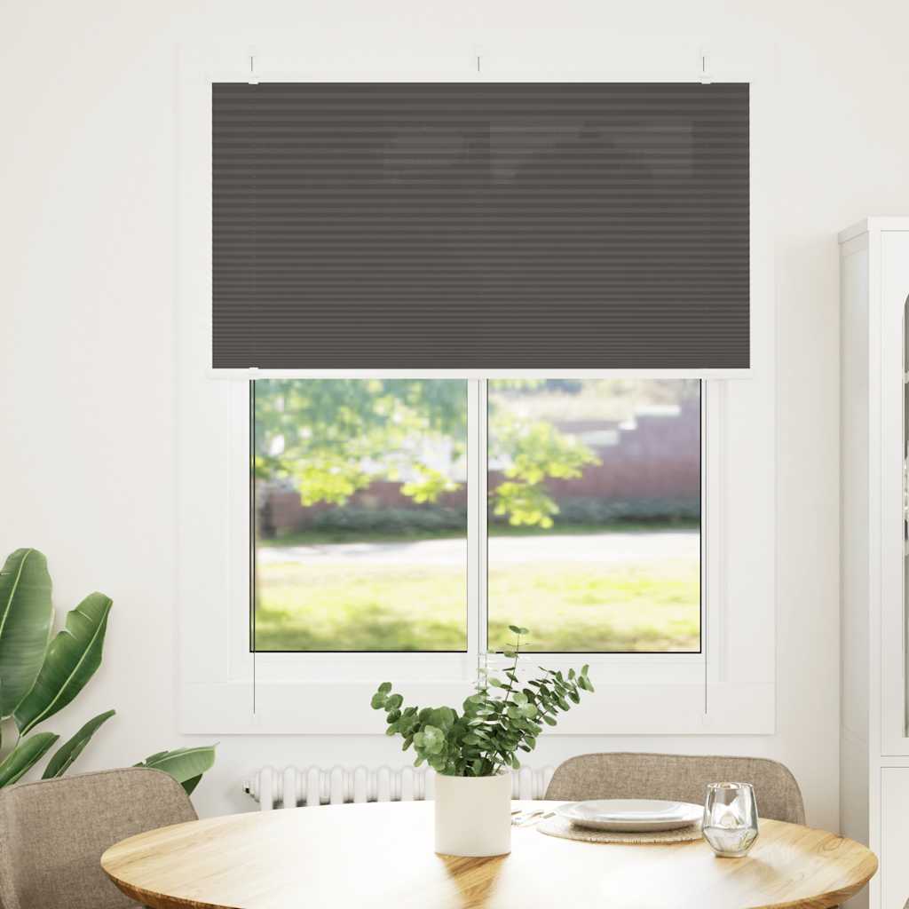 Pleated Blind Black 105x150 cm Fabric Width 104.4 cm Polyester