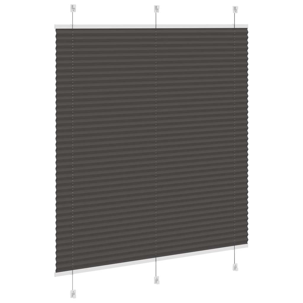 Pleated Blind Black 115x150 cm Fabric Width 114.4 cm Polyester