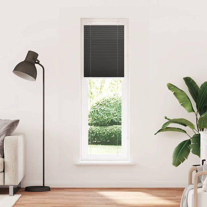 Pleated Blind Black 65x200 cm Fabric Width 64.4 cm Polyester