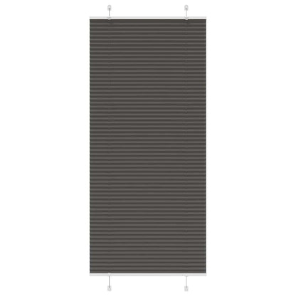 Pleated Blind Black 85x200 cm Fabric Width 84.4 cm Polyester