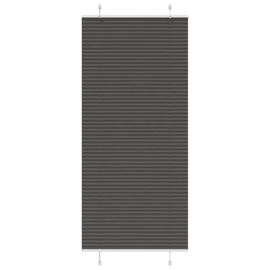 Pleated Blind Black 85x200 cm Fabric Width 84.4 cm Polyester