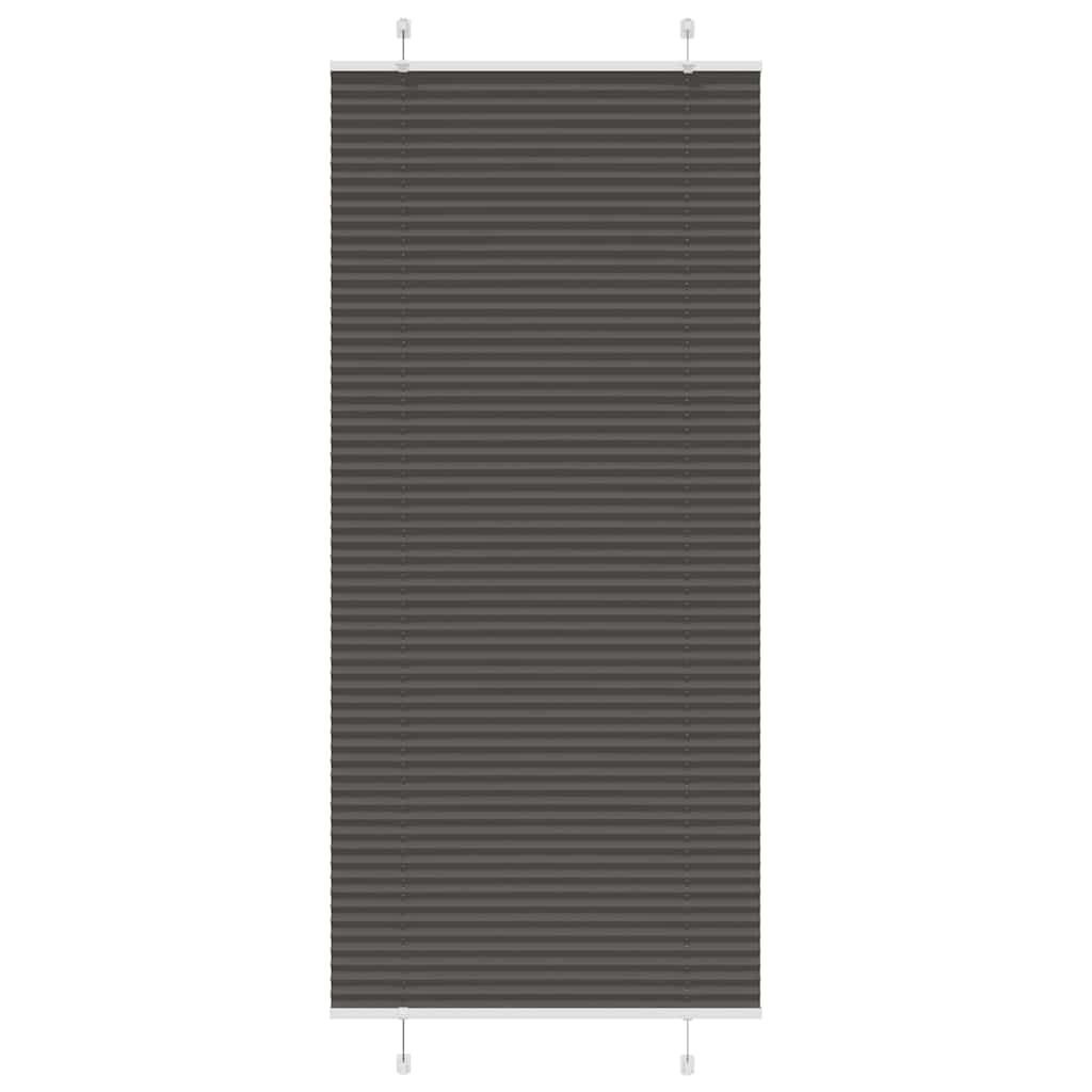 Pleated Blind Black 90x200 cm Fabric Width 89.4 cm Polyester