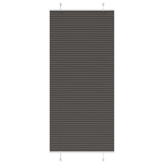 Pleated Blind Black 90x200 cm Fabric Width 89.4 cm Polyester