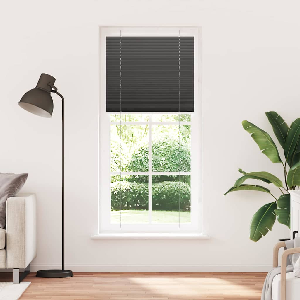 Pleated Blind Black 100x200 cm Fabric Width 99.4 cm Polyester