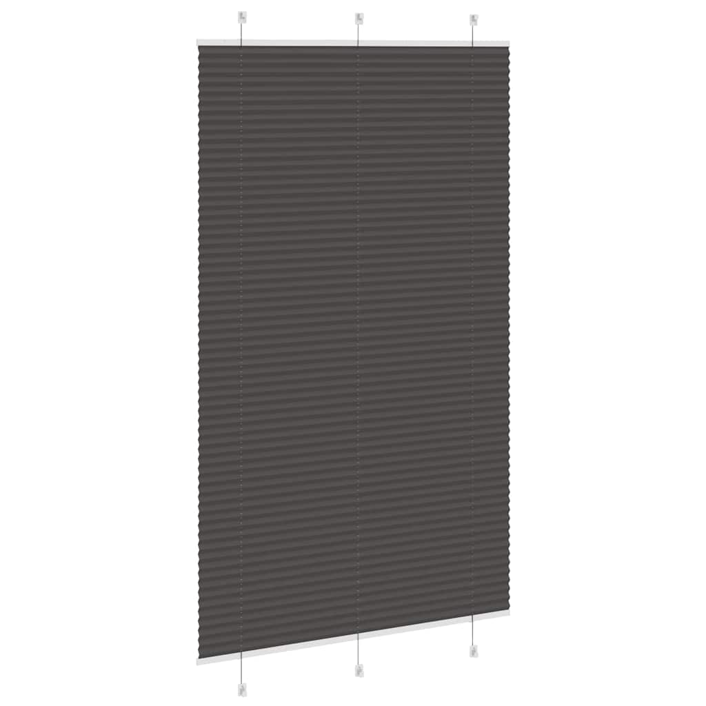 Pleated Blind Black 115x200 cm Fabric Width 114.4 cm Polyester