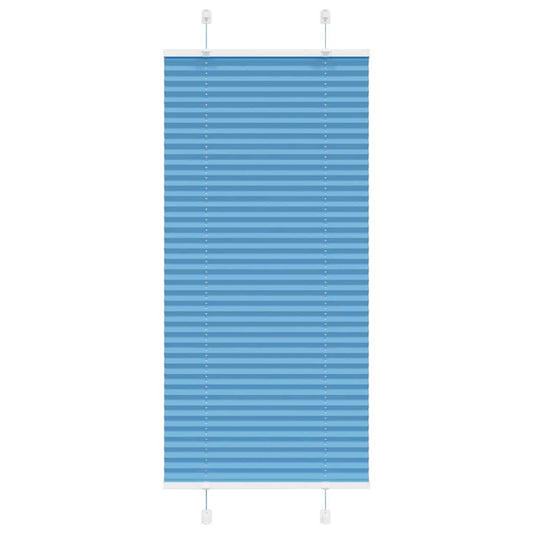 Pleated Blind Blue 65x100 cm Fabric Width 64.4 cm Polyester