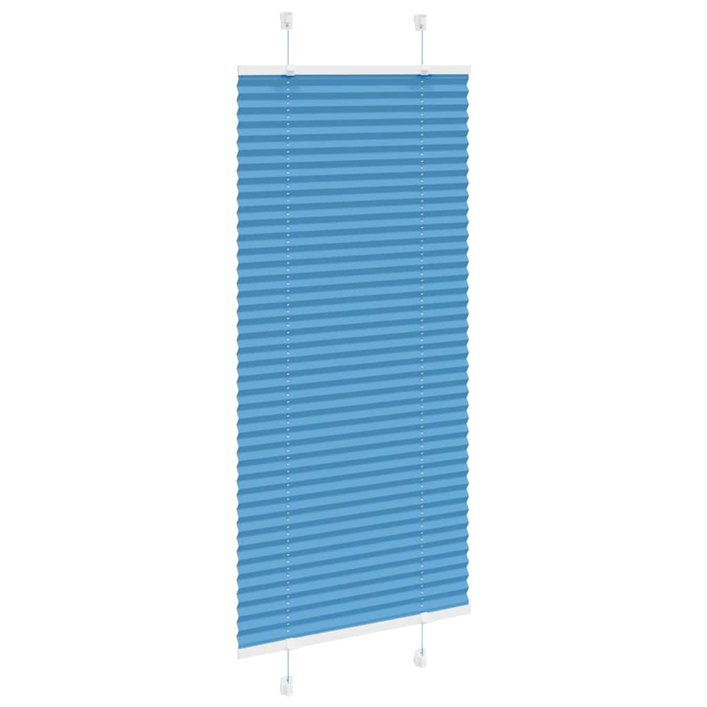 Pleated Blind Blue 65x100 cm Fabric Width 64.4 cm Polyester