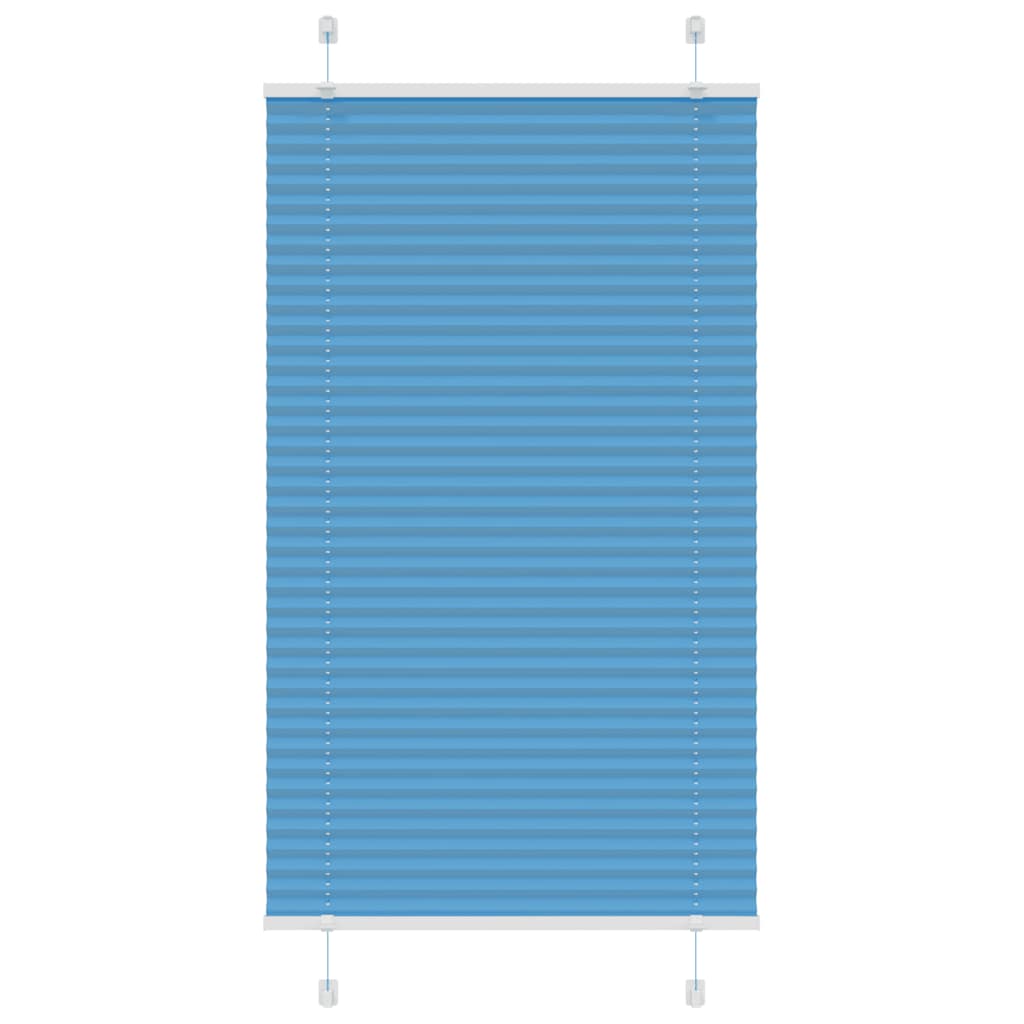 Pleated Blind Blue 75x100 cm Fabric Width 74.4 cm Polyester