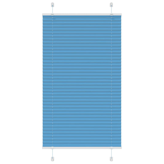 Pleated Blind Blue 75x100 cm Fabric Width 74.4 cm Polyester