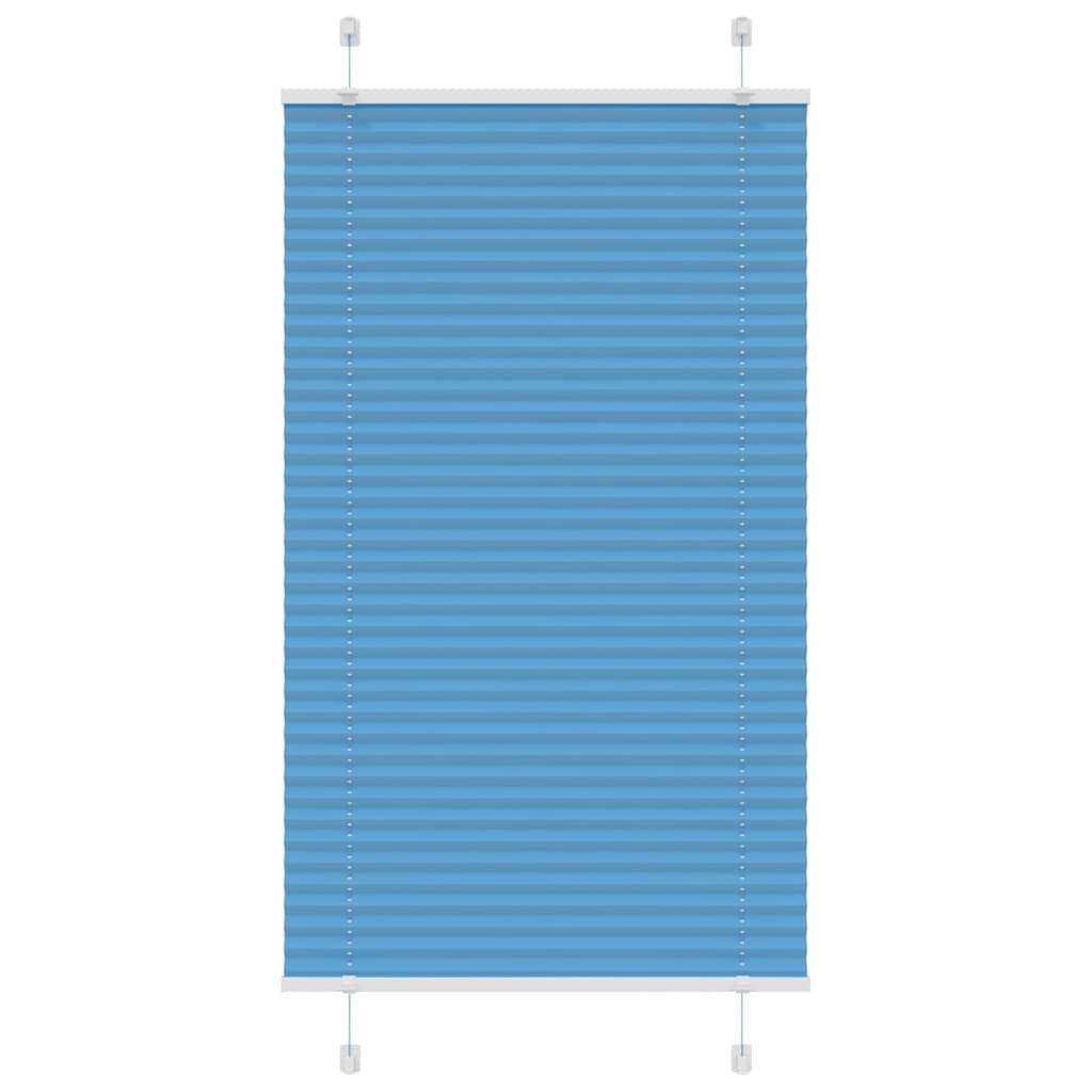 Pleated Blind Blue 80x100 cm Fabric Width 79.4 cm Polyester