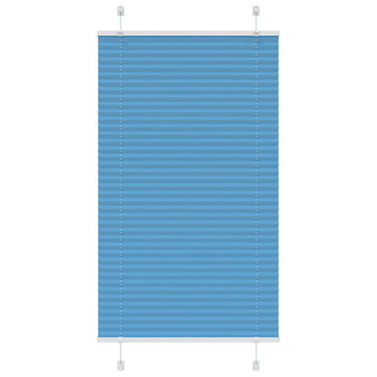 Pleated Blind Blue 80x100 cm Fabric Width 79.4 cm Polyester