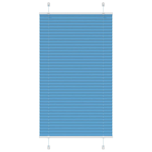 Pleated Blind Blue 80x100 cm Fabric Width 79.4 cm Polyester