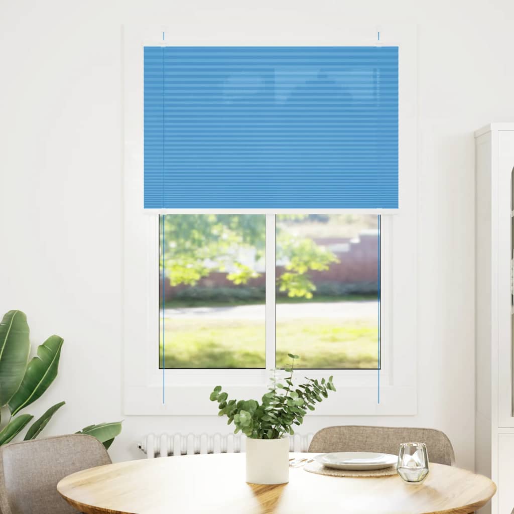 Pleated Blind Blue 85x100 cm Fabric Width 84.4 cm Polyester