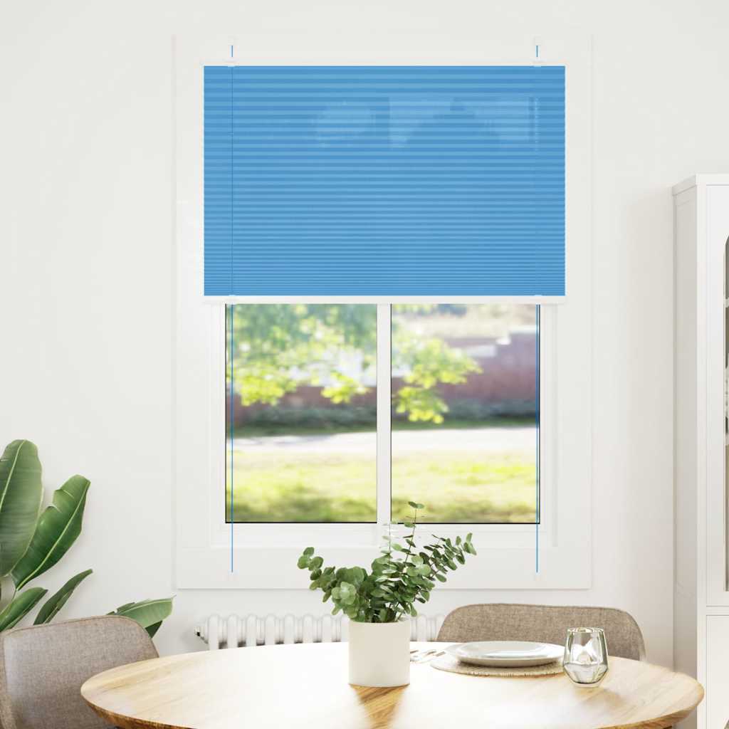 Pleated Blind Blue 90x100 cm Fabric Width 89.4 cm Polyester