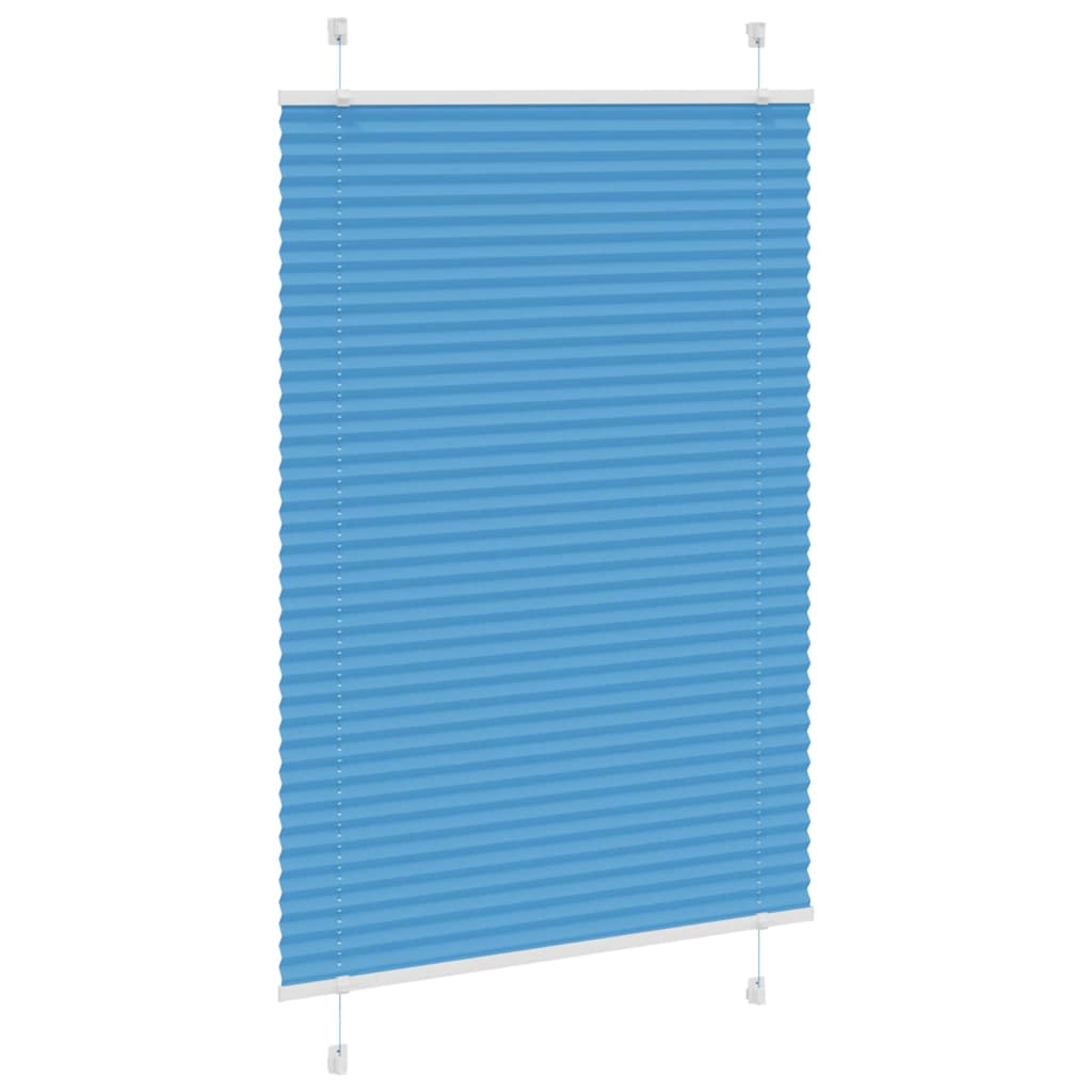 Pleated Blind Blue 100x100 cm Fabric Width 99.4 cm Polyester