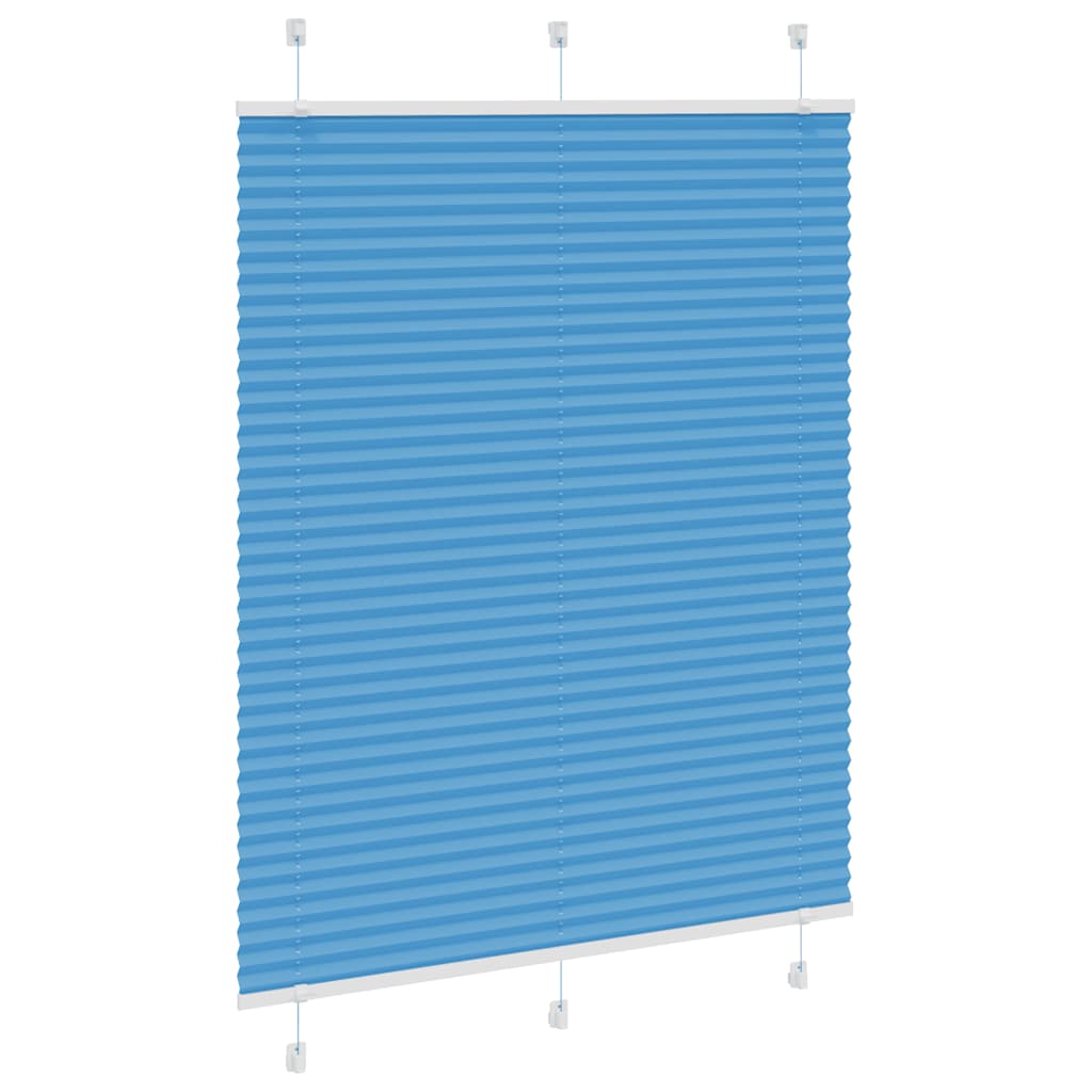 Pleated Blind Blue 105x100 cm Fabric Width 104.4 cm Polyester