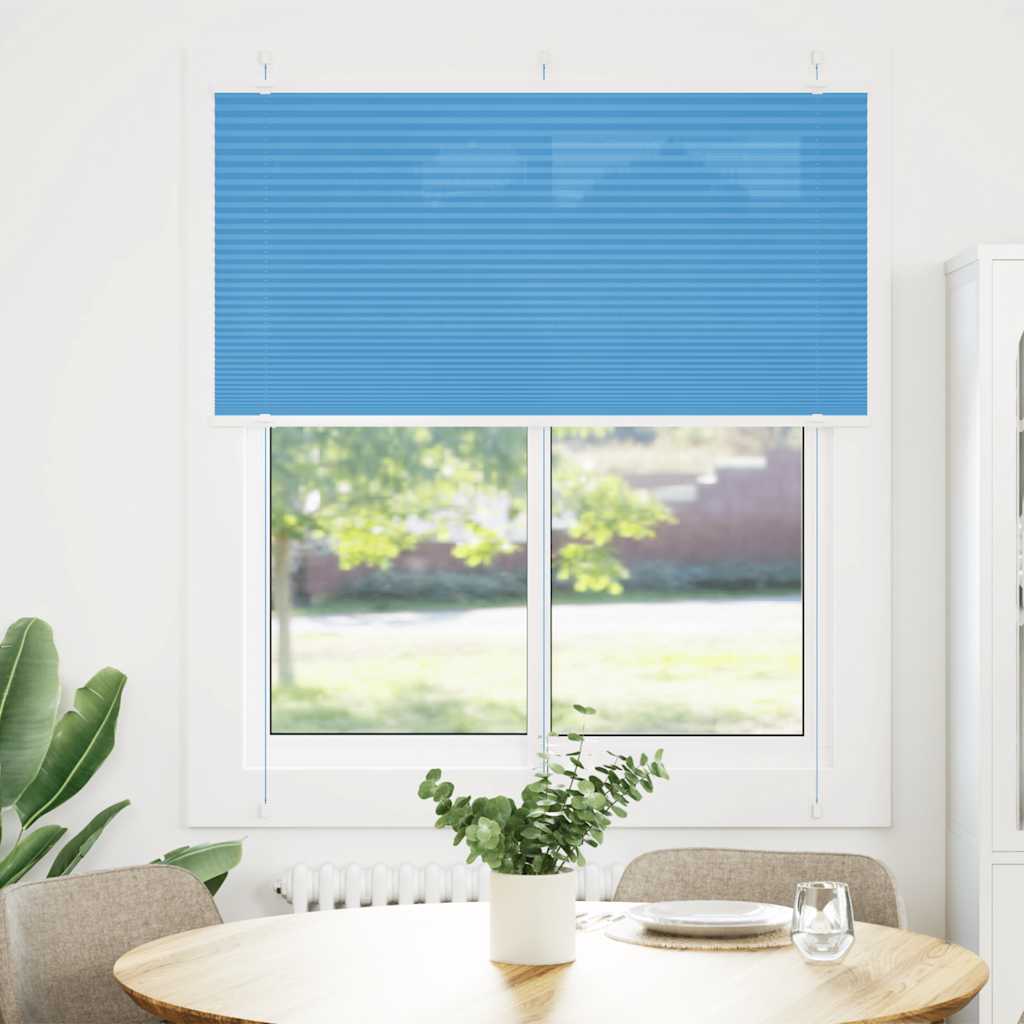 Pleated Blind Blue 115x100 cm Fabric Width 114.4 cm Polyester