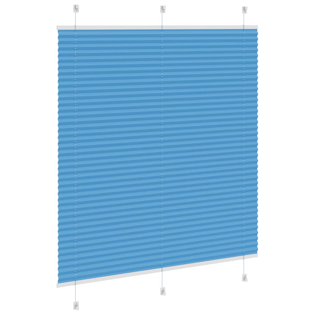 Pleated Blind Blue 120x100 cm Fabric Width 119.4 cm Polyester