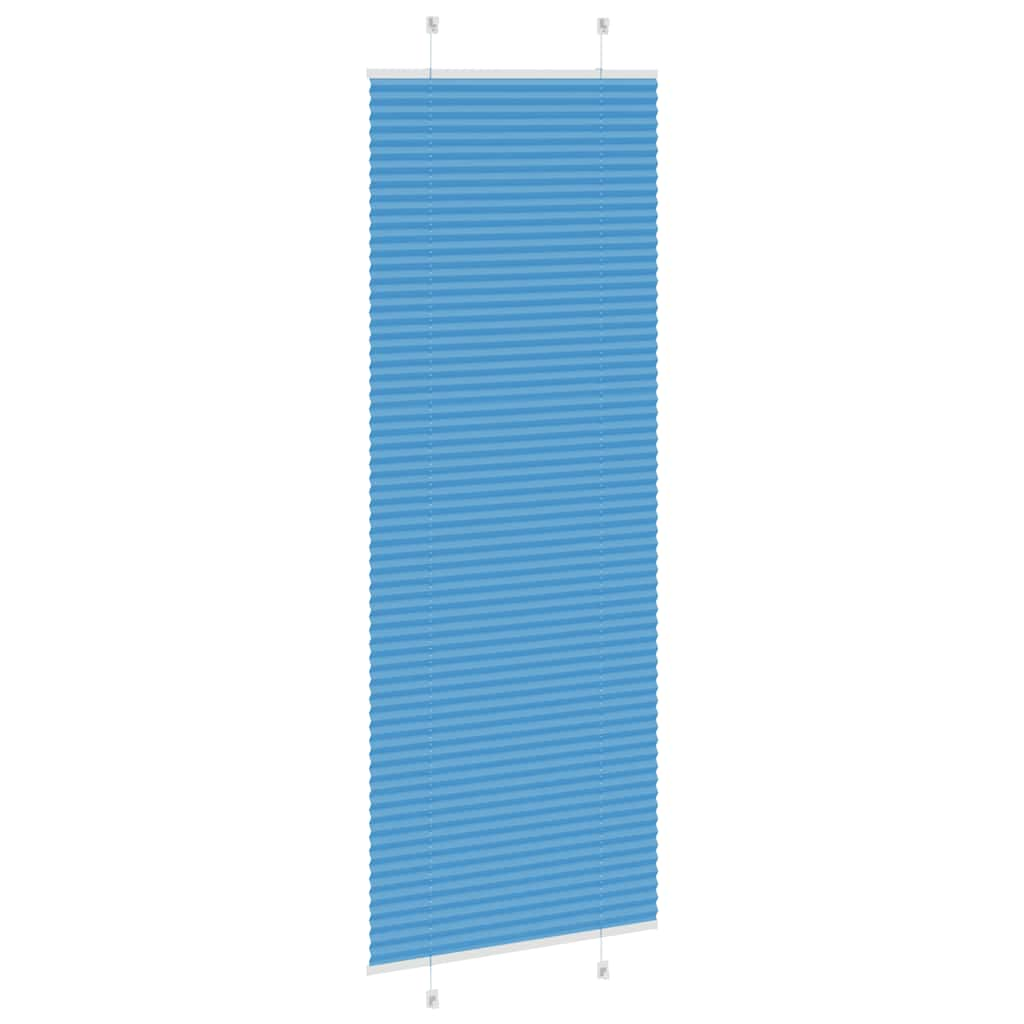 Pleated Blind Blue 80x200 cm Fabric Width 79.4 cm Polyester