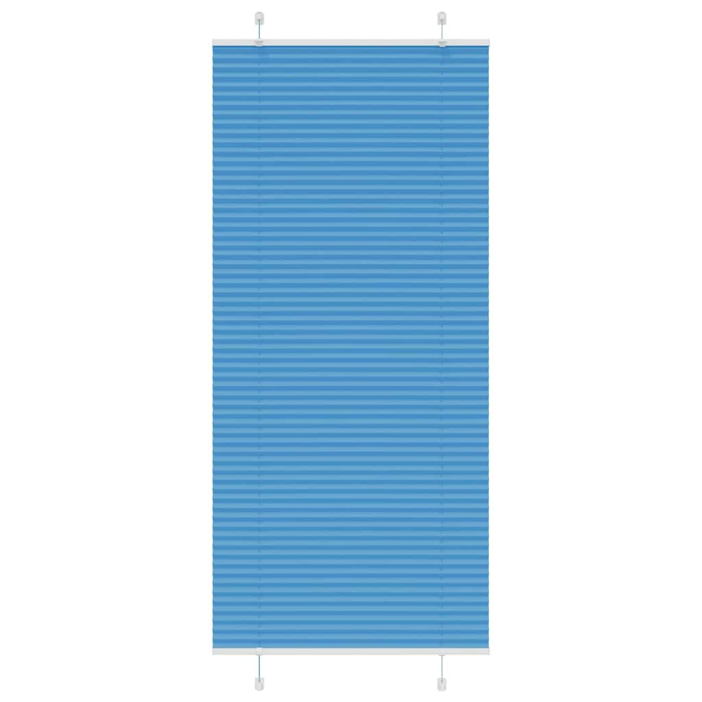 Pleated Blind Blue 85x200 cm Fabric Width 84.4 cm Polyester